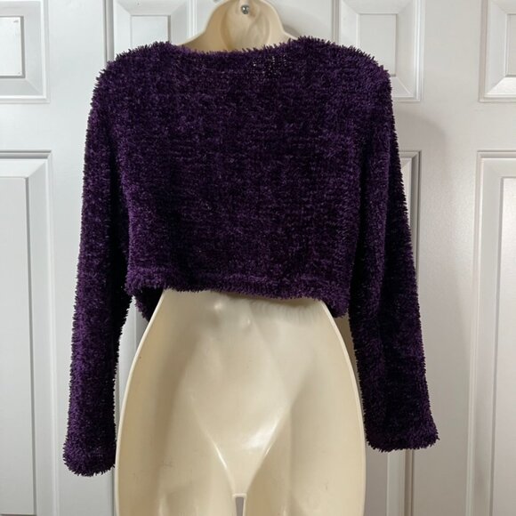 Disorderly Kids Purple Fuzzy Cardigan (S) - Picture 3 of 7